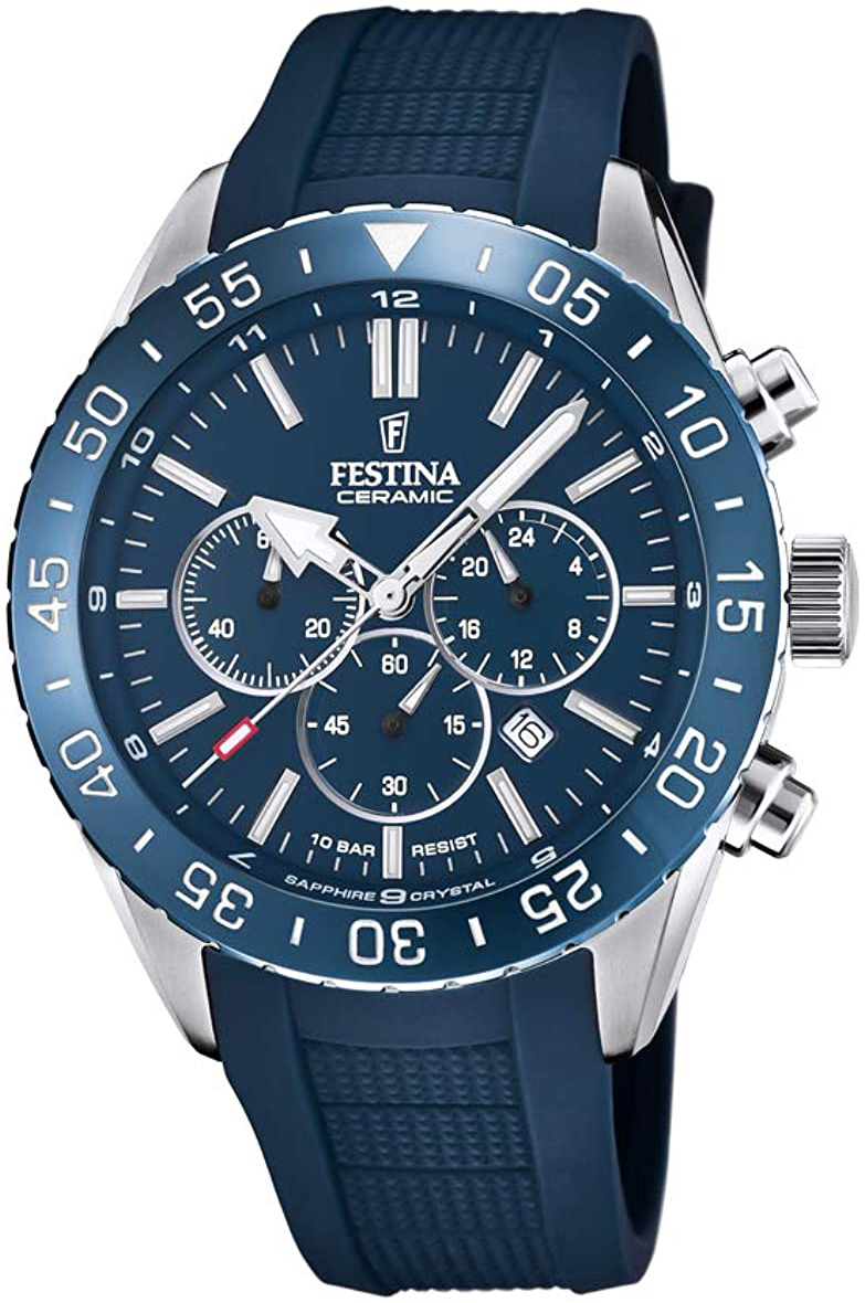Festina Herrklocka F20515-1 Blå/Gummi Ø44 mm - Festina