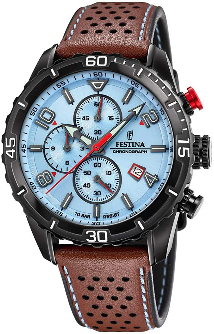 Festina Herrklocka F20519-1 Blå/Läder Ø45 mm - Festina