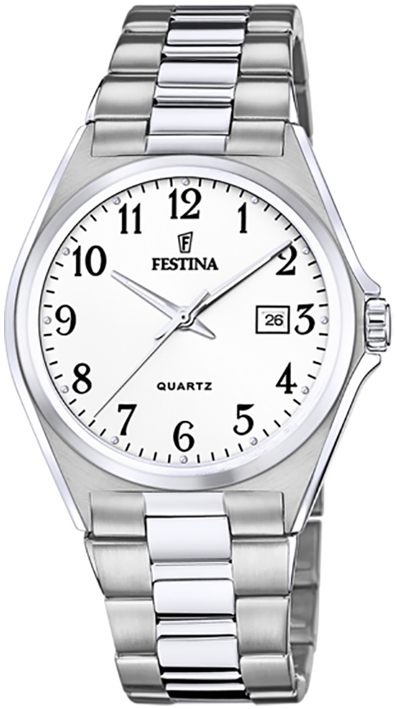Festina Herrklocka F20552-1 Classic Vit/Stål Ø40 mm - Festina
