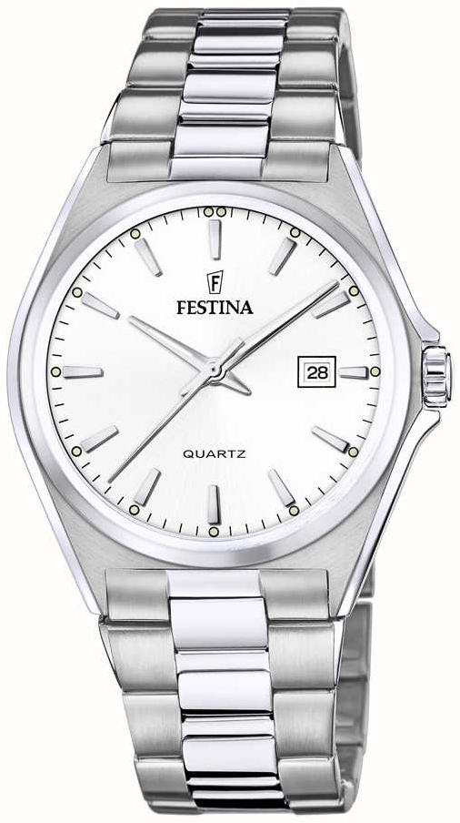 Festina Herrklocka F20552-2 Classic Vit/Stål Ø40 mm - Festina