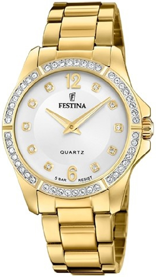 Festina Damklocka F20596-1 Mademoiselle Silverfärgad/Gulguldtonat - Festina