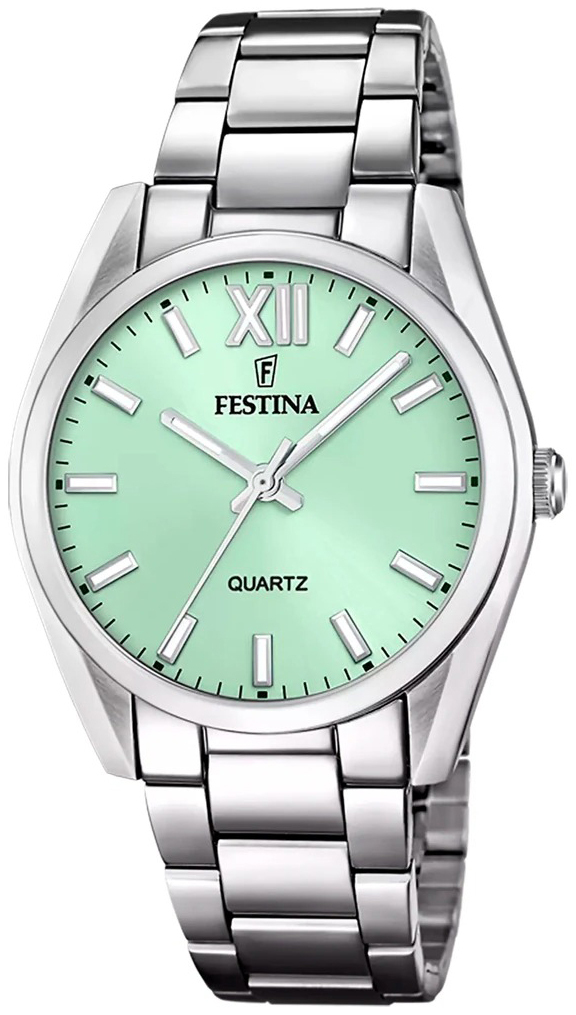 Festina Damklocka F20622-7 Classic Gr&ouml;n/St&aring;l &Oslash;36.8 mm