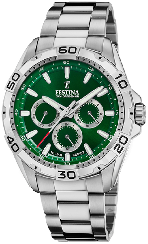 Festina Herrklocka F20623-3 Classic Grön/Stål Ø44.7 mm - Festina