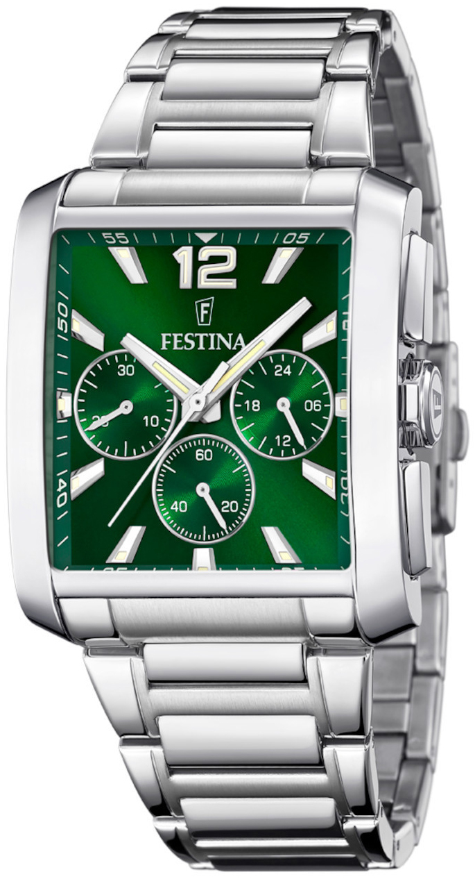 Festina Herrklocka F20635-3 Timeless Grön/Stål - Festina