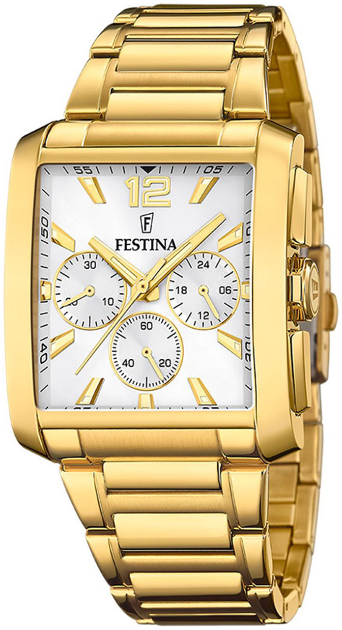 Festina Herrklocka F20638-1 Timeless Silverfärgad/Gulguldtonat stål - Festina