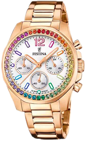 Festina Damklocka F20639-2 Boyfriend Vit/Roséguldstonat stål Ø38 mm - Festina