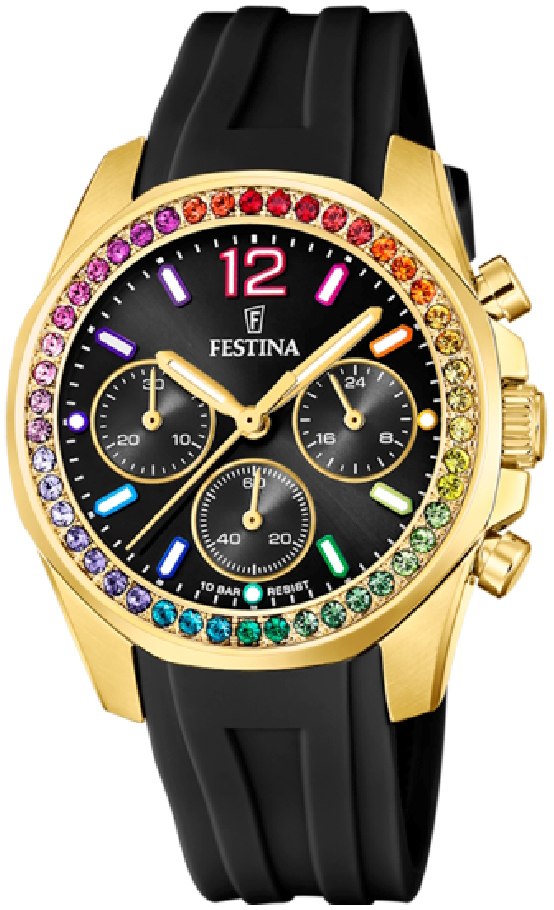 Festina Damklocka F20650-3 Trend Svart/Gummi Ø38 mm - Festina