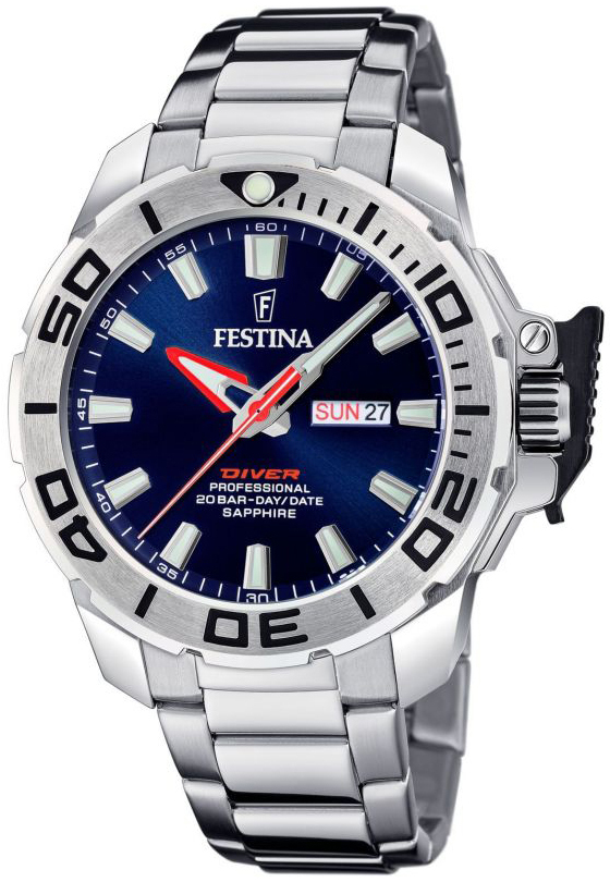 Festina Herrklocka F20665-1 Diver Blå/Stål Ø46.3 mm - Festina