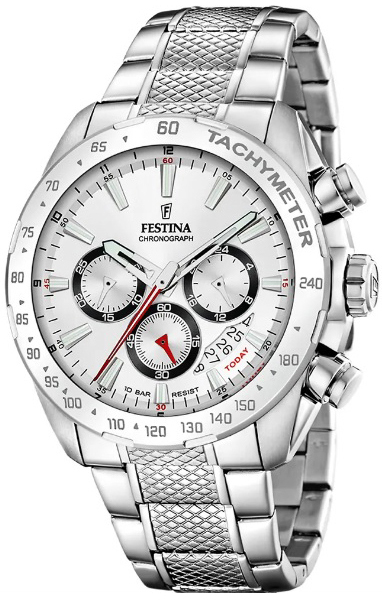 Festina Herrklocka F20668-1 Timeless Vit/Stål Ø44.5 mm - Festina