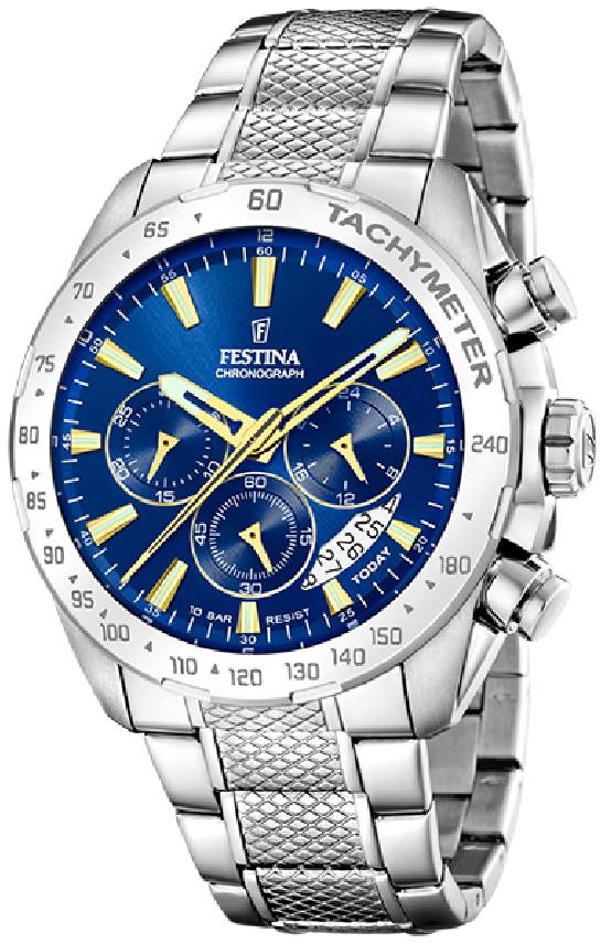 Festina Herrklocka F20668-2 Timeless Blå/Stål Ø44.5 mm - Festina