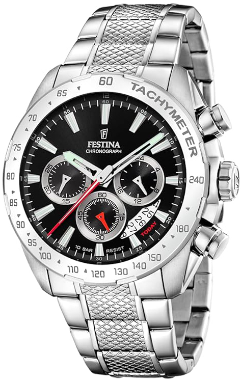 Festina Herrklocka F20668-4 Timeless Svart/Stål Ø44.5 mm - Festina
