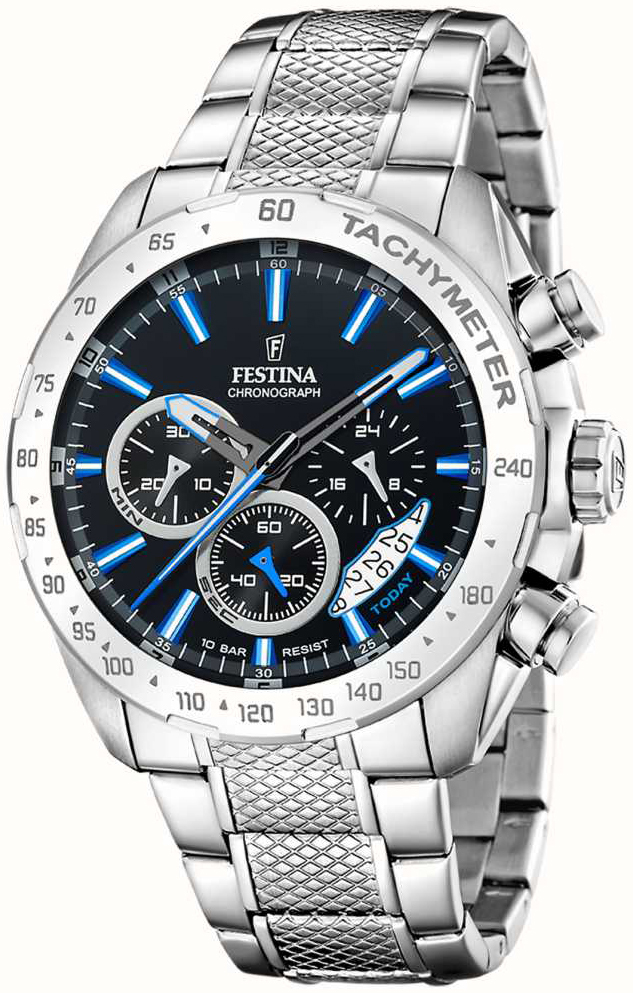 Festina Herrklocka F20668-6 Timeless Svart/Stål Ø44.5 mm - Festina