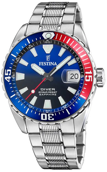 Festina Herrklocka F20669-4 Diver Flerfärgad/Stål Ø44 mm - Festina