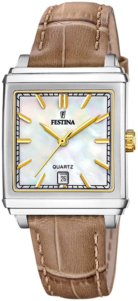 Festina Damklocka F20682-4 Classic Vit/Läder - Festina