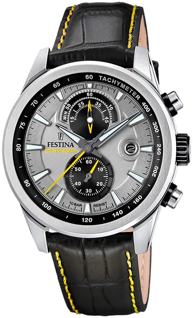 Festina Herrklocka F20695-4 Classic Grå/Läder Ø44 mm - Festina