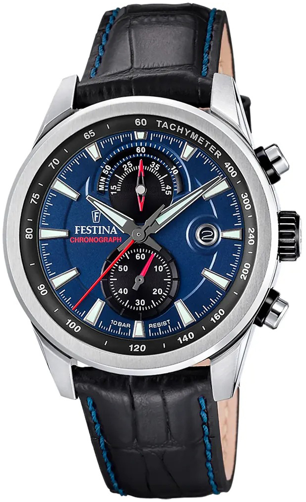 Festina Herrklocka F20695-5 Classic Blå/Läder Ø44 mm - Festina