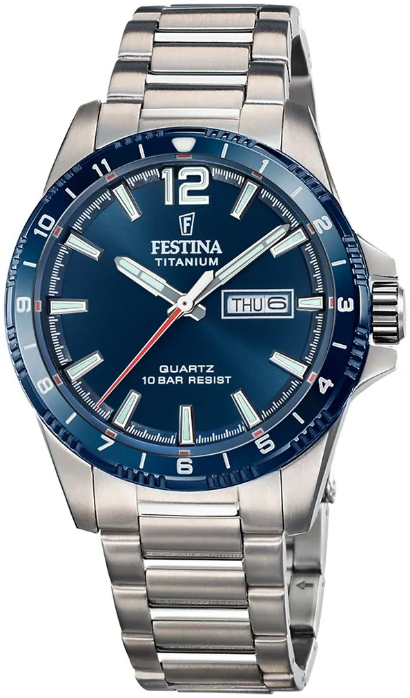 Festina Herrklocka F20698-2 Titanium Blå/Titan Ø43 mm - Festina