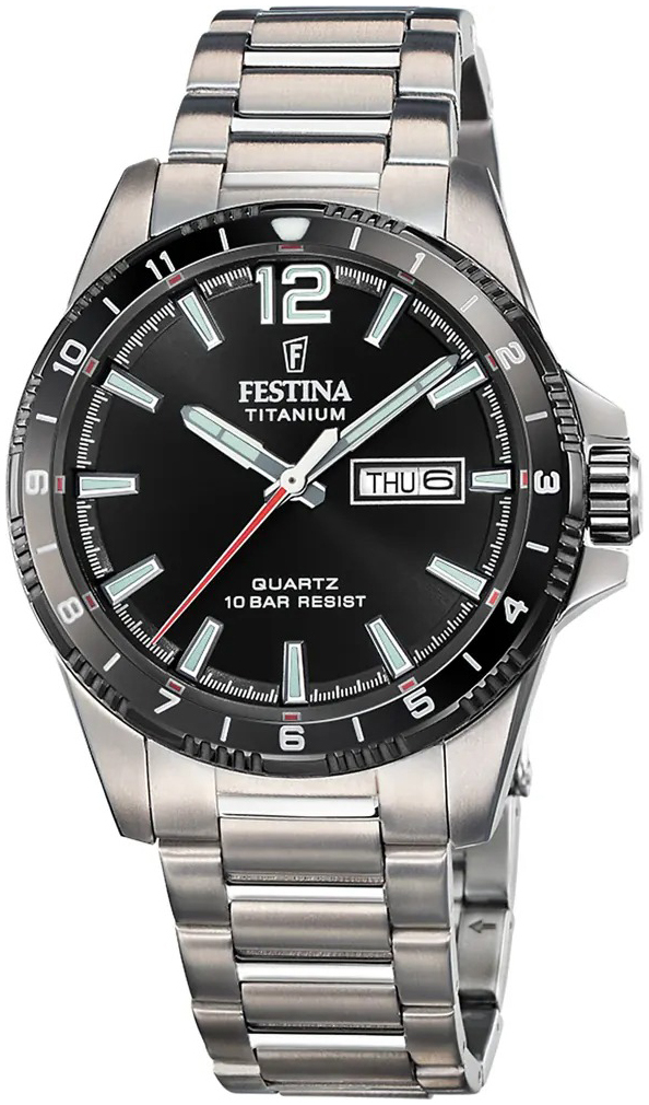 Festina Herrklocka F20698-4 Titanium Svart/Titan Ø43 mm - Festina
