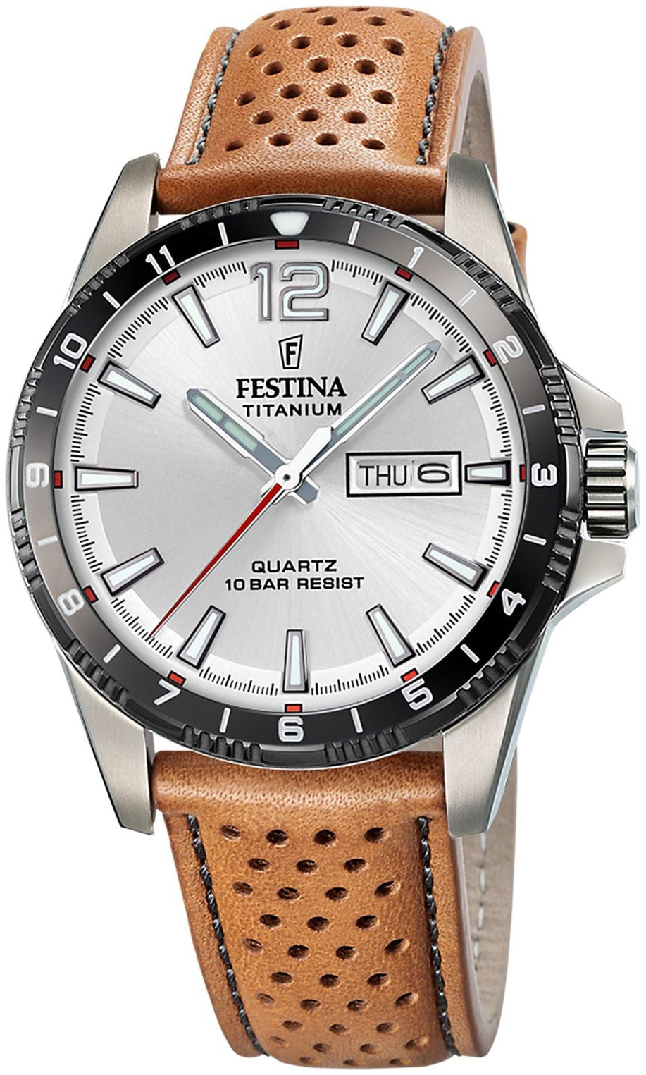 Festina Herrklocka F20699-1 Titanium Silverfärgad/Läder Ø43 mm - Festina