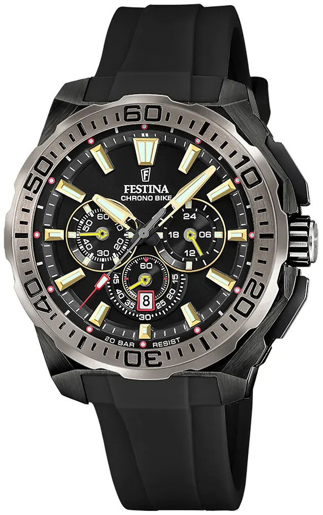 Festina Herrklocka F20726-3 Chrono Bike Svart/Gummi Ø45.5 mm