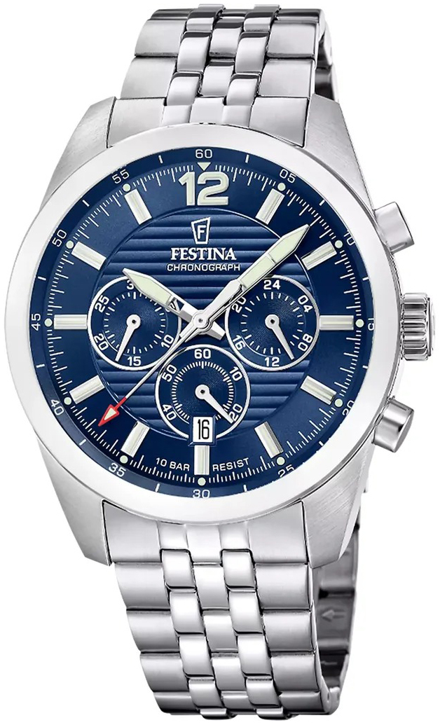Festina Herrklocka F20742-1 Timeless Blå/Stål Ø43.8 mm