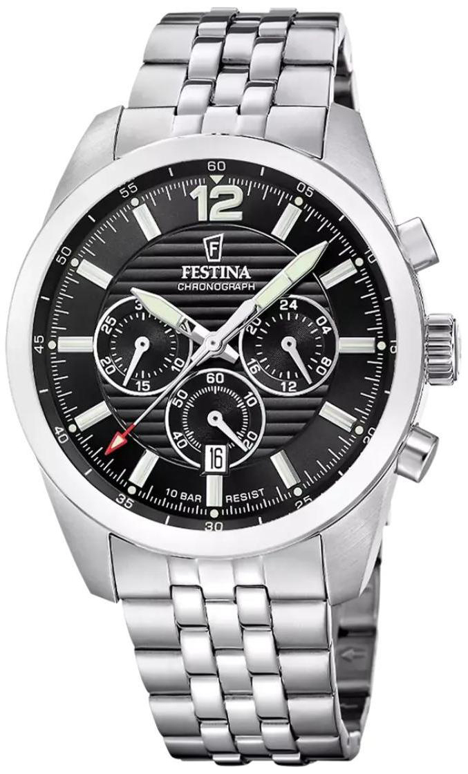 Festina Herrklocka F20742-3 Timeless Svart/Stål Ø43.8 mm
