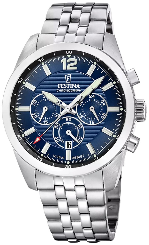 Festina Herrklocka F20742-4 Timeless Blå/Stål Ø43.8 mm