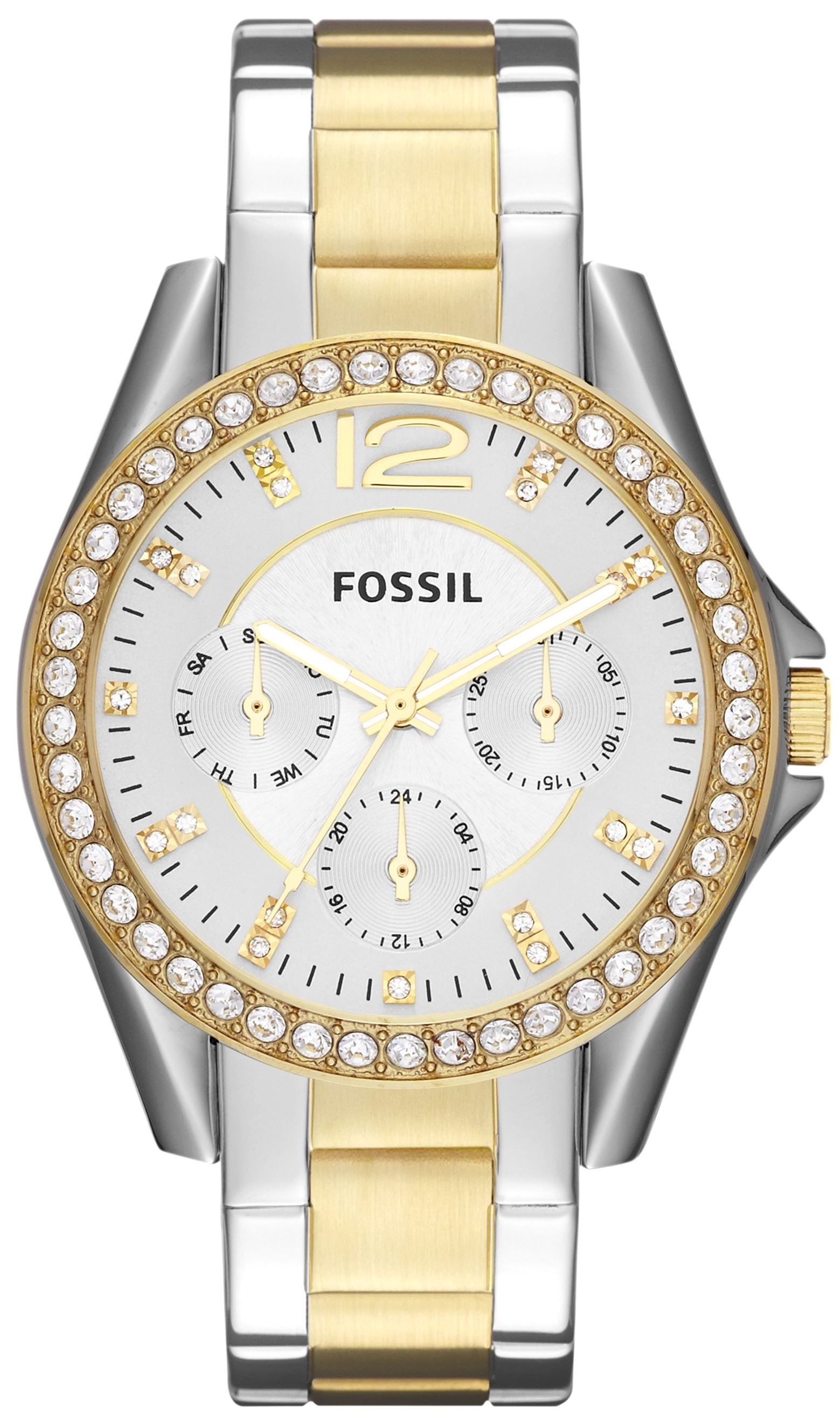 Fossil Damklocka ES3204 Riley Silverfärgad/Gulguldtonat stål Ø38 mm - Fossil