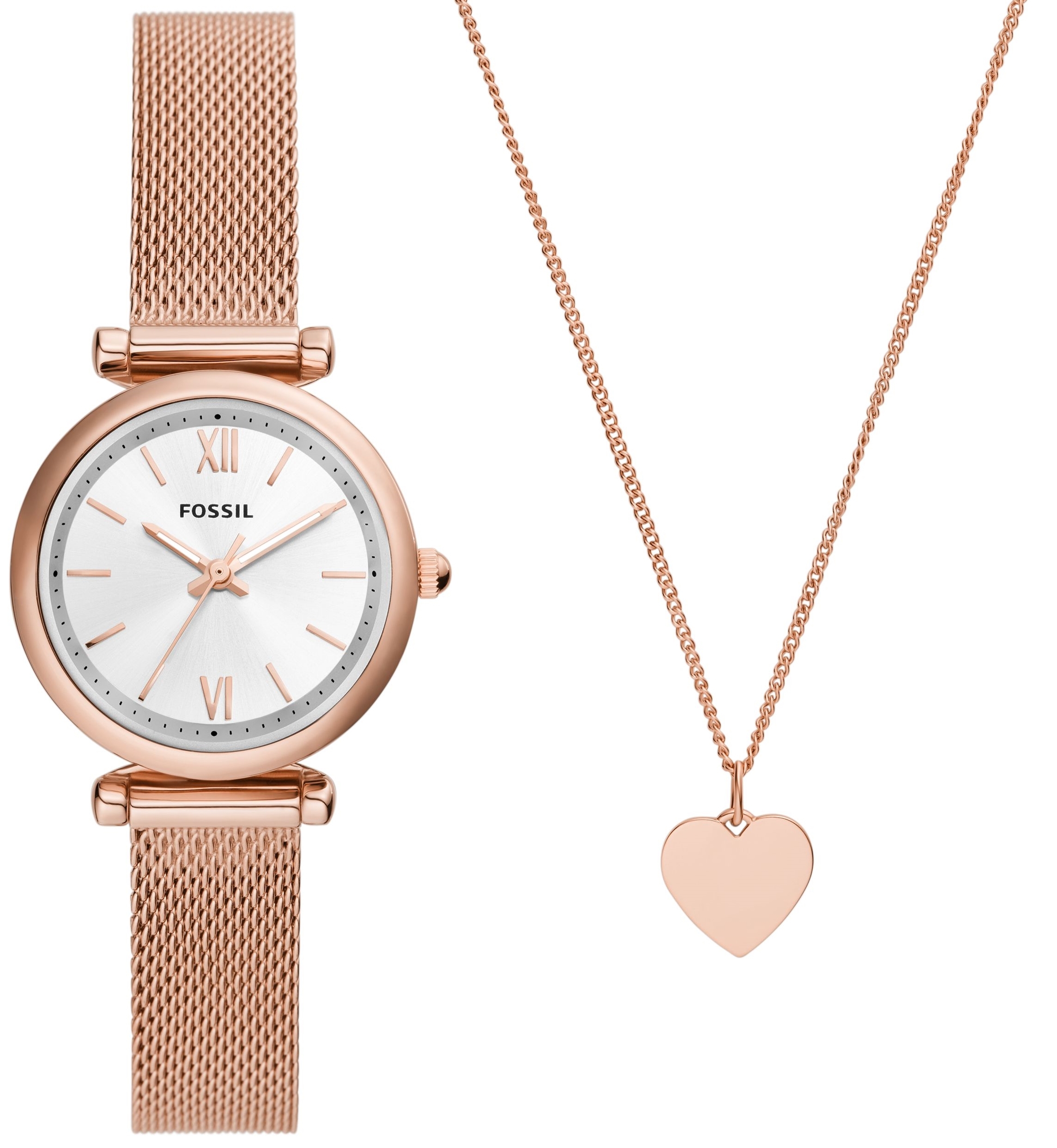 Fossil Damklocka ES5314SET Carlie Silverfärgad/Roséguldstonat stål - Fossil