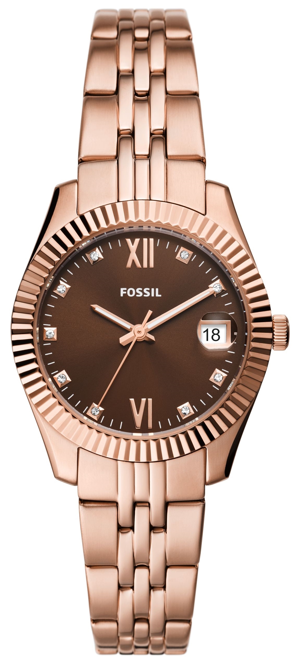 Fossil Damklocka ES5324 Scarlette Brun/Roséguldstonat stål Ø32 mm