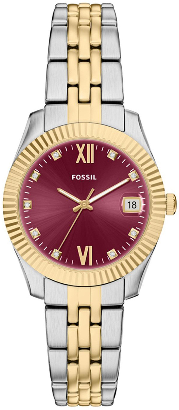 Fossil Damklocka ES5461 Scarlette R&ouml;d/Gulguldtonat st&aring;l &Oslash;33 mm