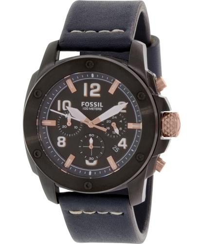 Fossil Herrklocka FS5066 Machine Svart/Läder Ø45 mm - Fossil