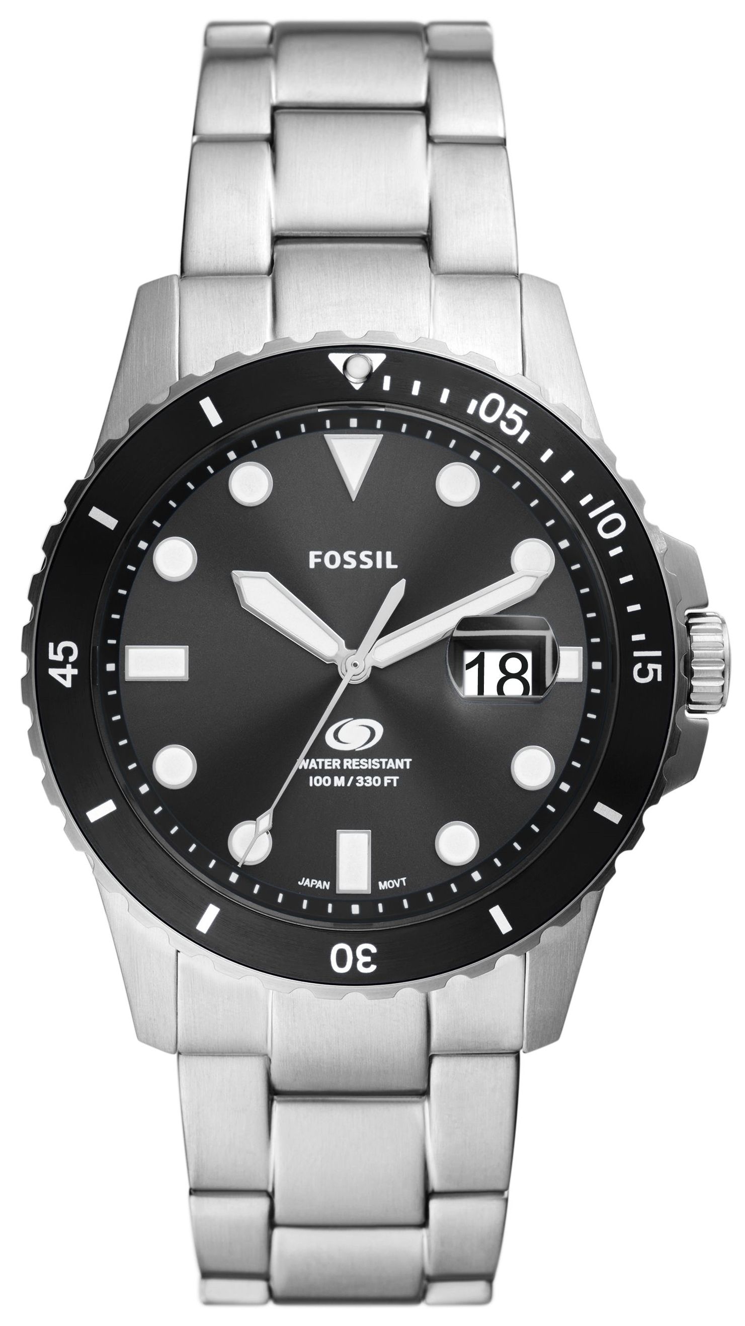 Fossil Herrklocka FS6032 Blue Svart/Guldtonat stål Ø42 mm - Fossil
