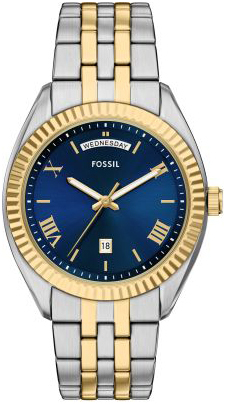 Fossil Herrklocka FS6141 Campbell Blå/Gulguldtonat stål Ø42 mm - Fossil