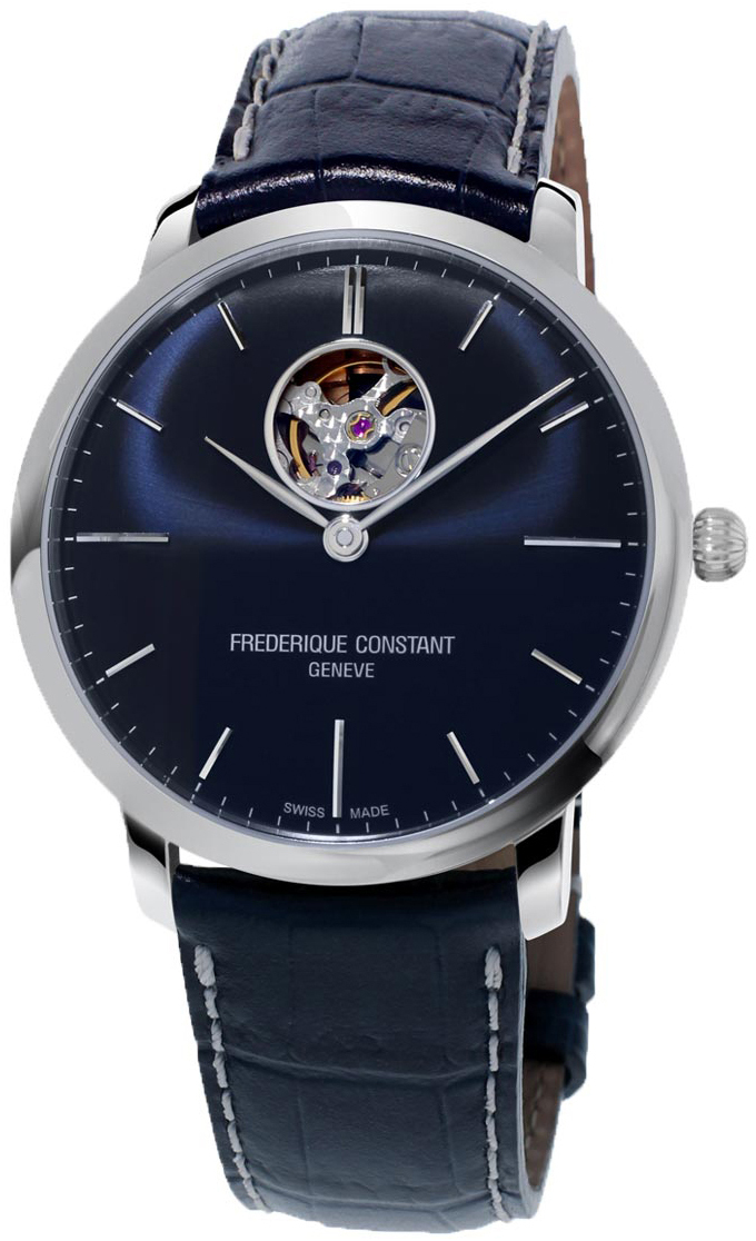 Frederique Constant Herrklocka FC-312N4S6 Slimline Blå/Läder Ø40 mm - Frederique Constant
