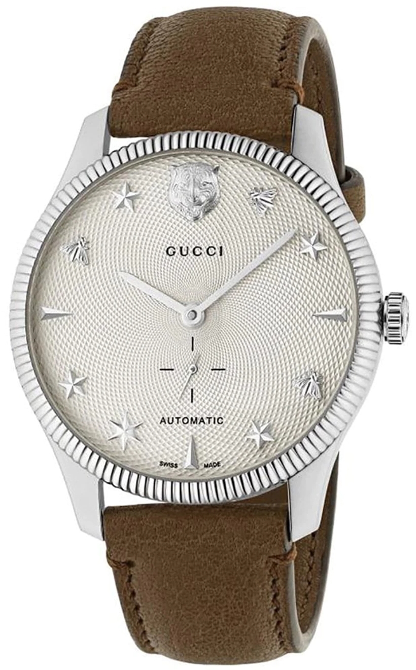 Gucci Herrklocka YA126361 G-Timeless Silverfärgad/Läder Ø40 mm - Gucci