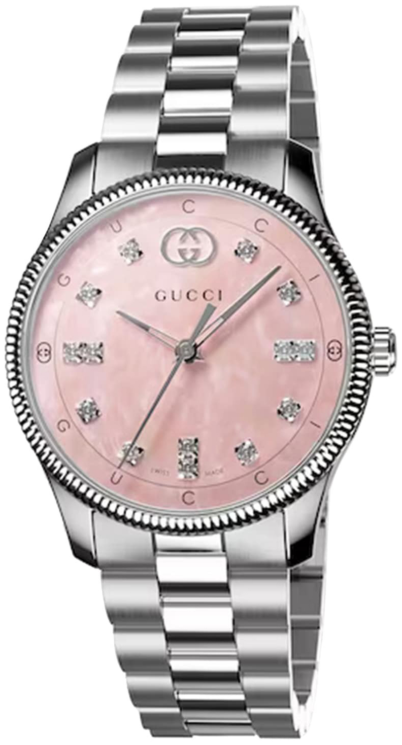 Gucci Damklocka YA1265062 G-Timeless Rosa/Stål Ø29 mm - Gucci