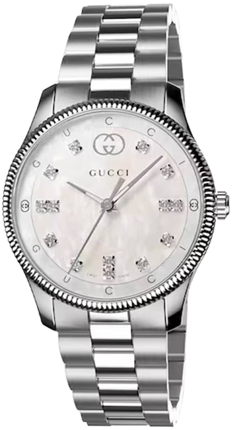 Gucci Damklocka YA1265064 G-Timeless Vit/Stål Ø29 mm - Gucci