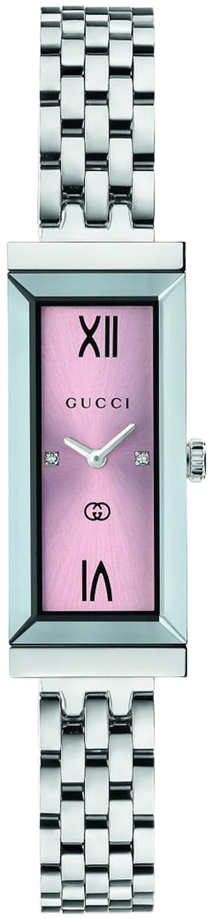 Gucci Damklocka YA127516 G- Frame Rosa/Stål