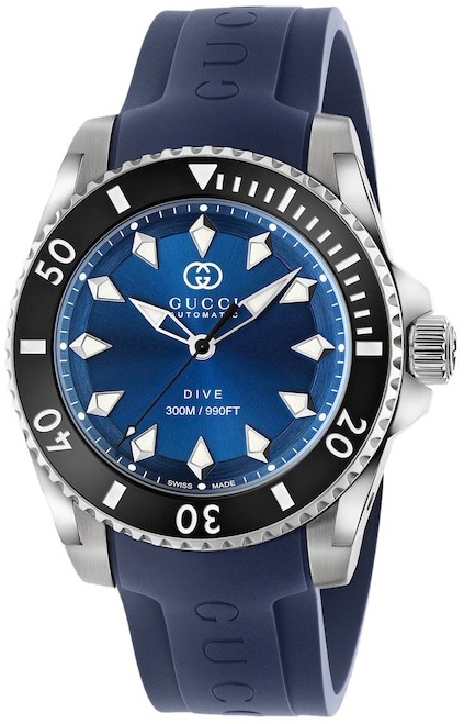 Gucci Herrklocka YA136359 Dive Blå/Gummi Ø40 mm - Gucci