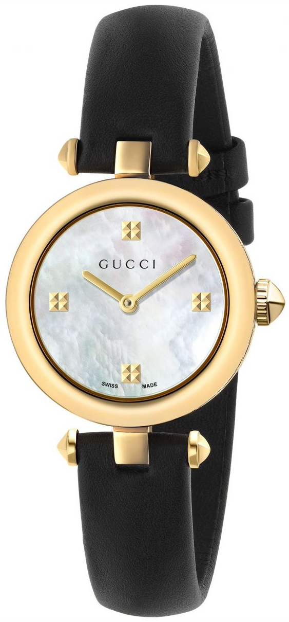 Gucci Damklocka YA141505 Diamantissima Vit/Läder Ø27 mm - Gucci