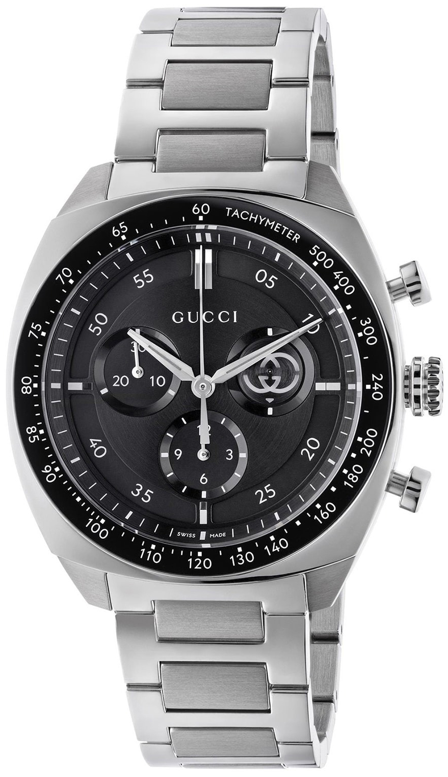 Gucci Herrklocka YA142316 Interlocking Svart/Stål Ø41 mm - Gucci