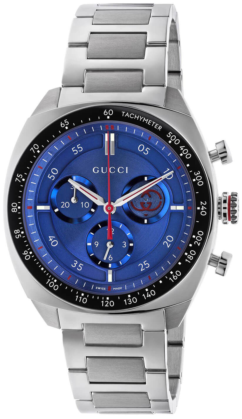 Gucci Herrklocka YA142317 Interlocking Blå/Stål Ø41 mm