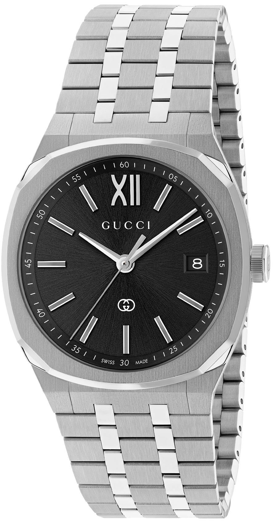 Gucci 25H Damklocka YA163438 Svart/Stål Ø36 mm