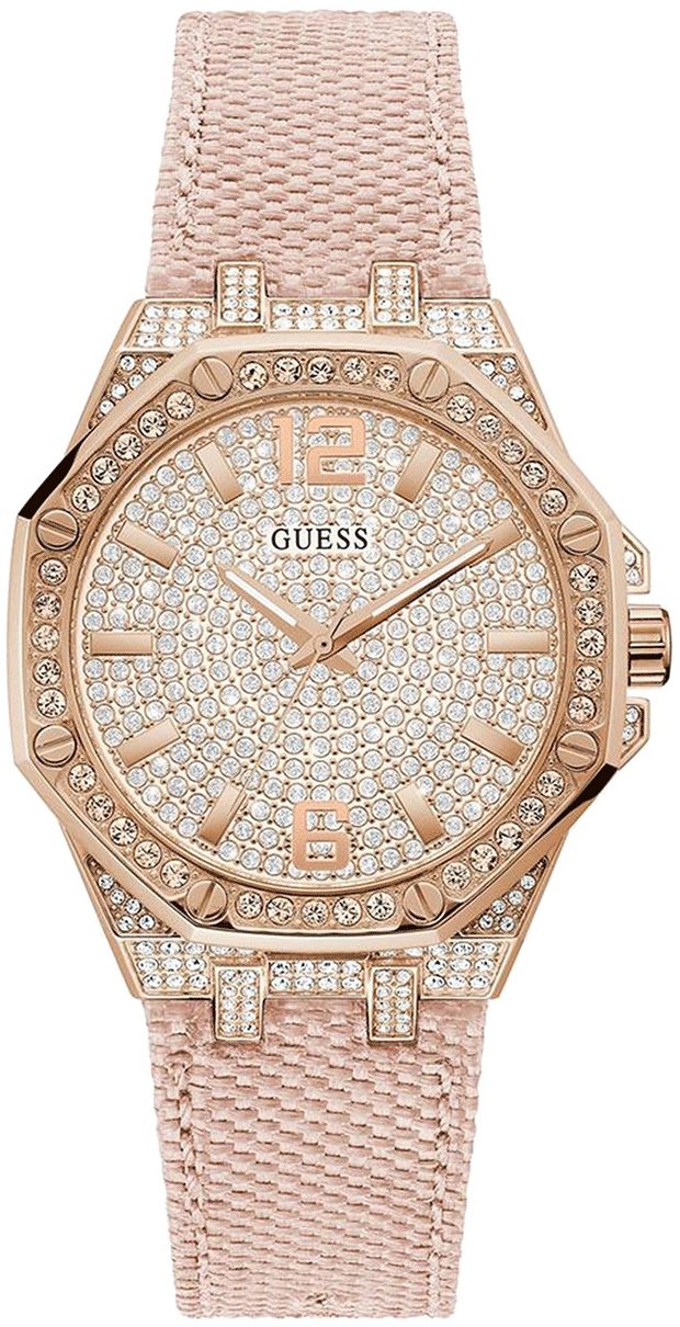 Guess Damklocka GW0408L3 Shimmer Roséguldstonad/Textil Ø38 mm - Guess