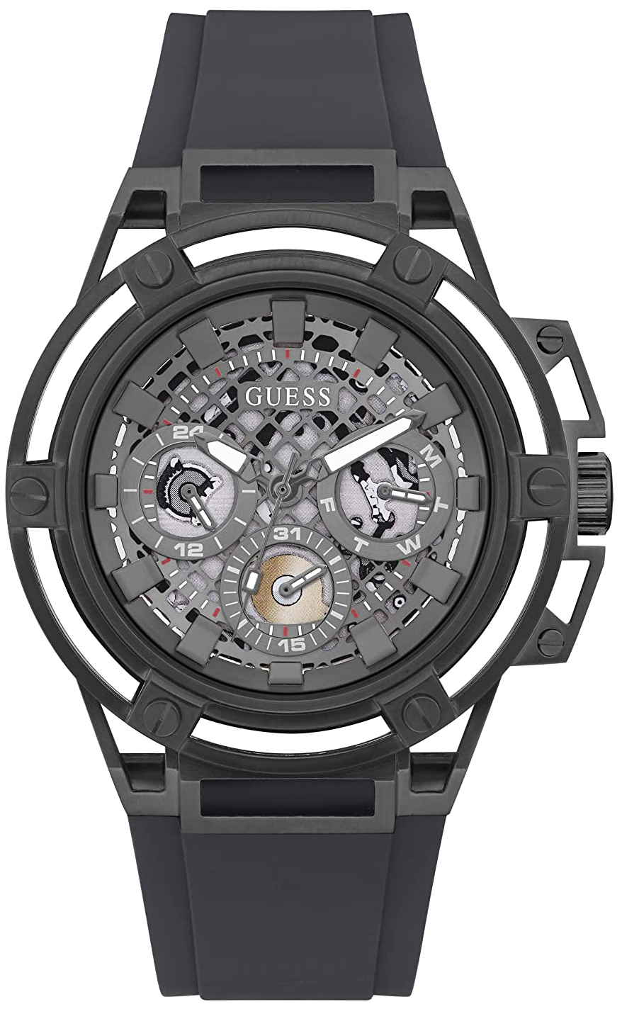 Guess Herrklocka GW0423G3 Matrix Grå/Gummi Ø46 mm - Guess
