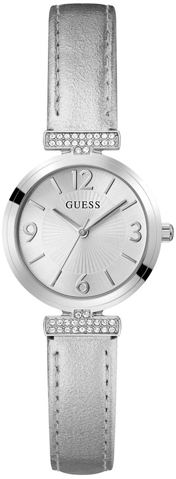 Guess Damklocka GW0614L1 Array Silverfärgad/Läder Ø28 mm