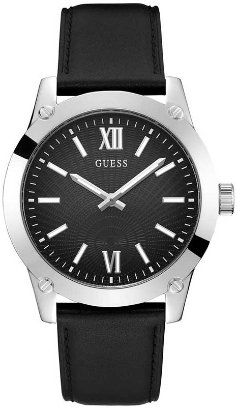 Guess Herrklocka GW0628G1 Crescent Svart/Läder Ø44 mm - Guess