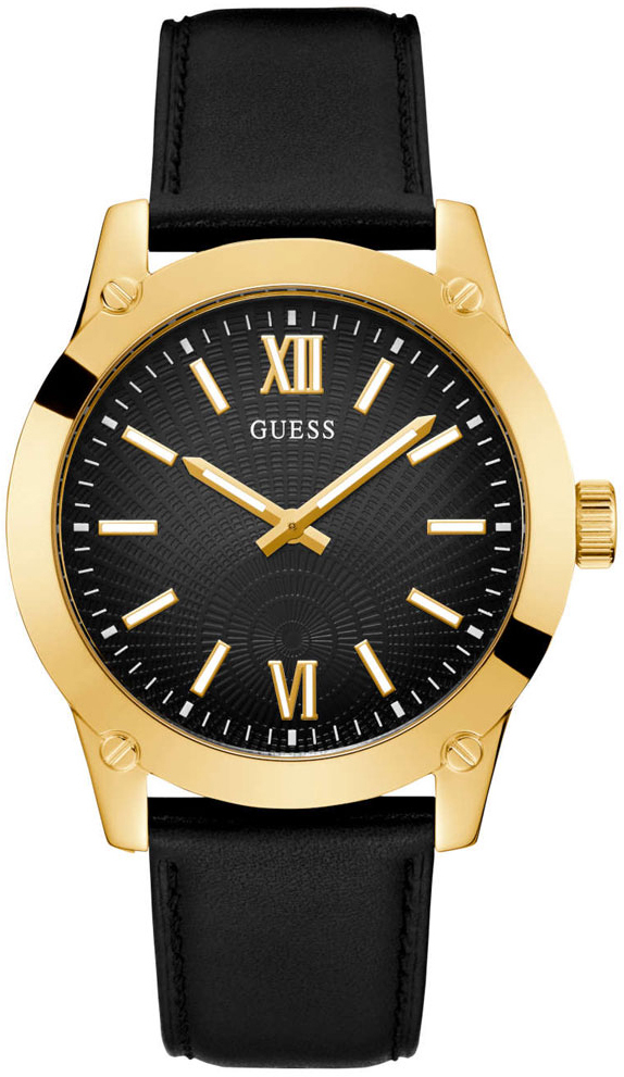 Guess Herrklocka GW0628G2 Crescent Svart/Läder Ø44 mm - Guess