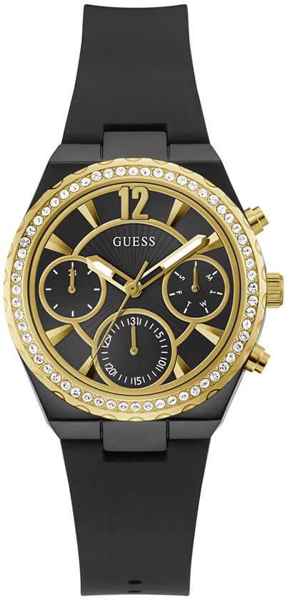 Guess Damklocka GW0697L2 Multifunction Svart/Gummi Ø36.5 mm - Guess
